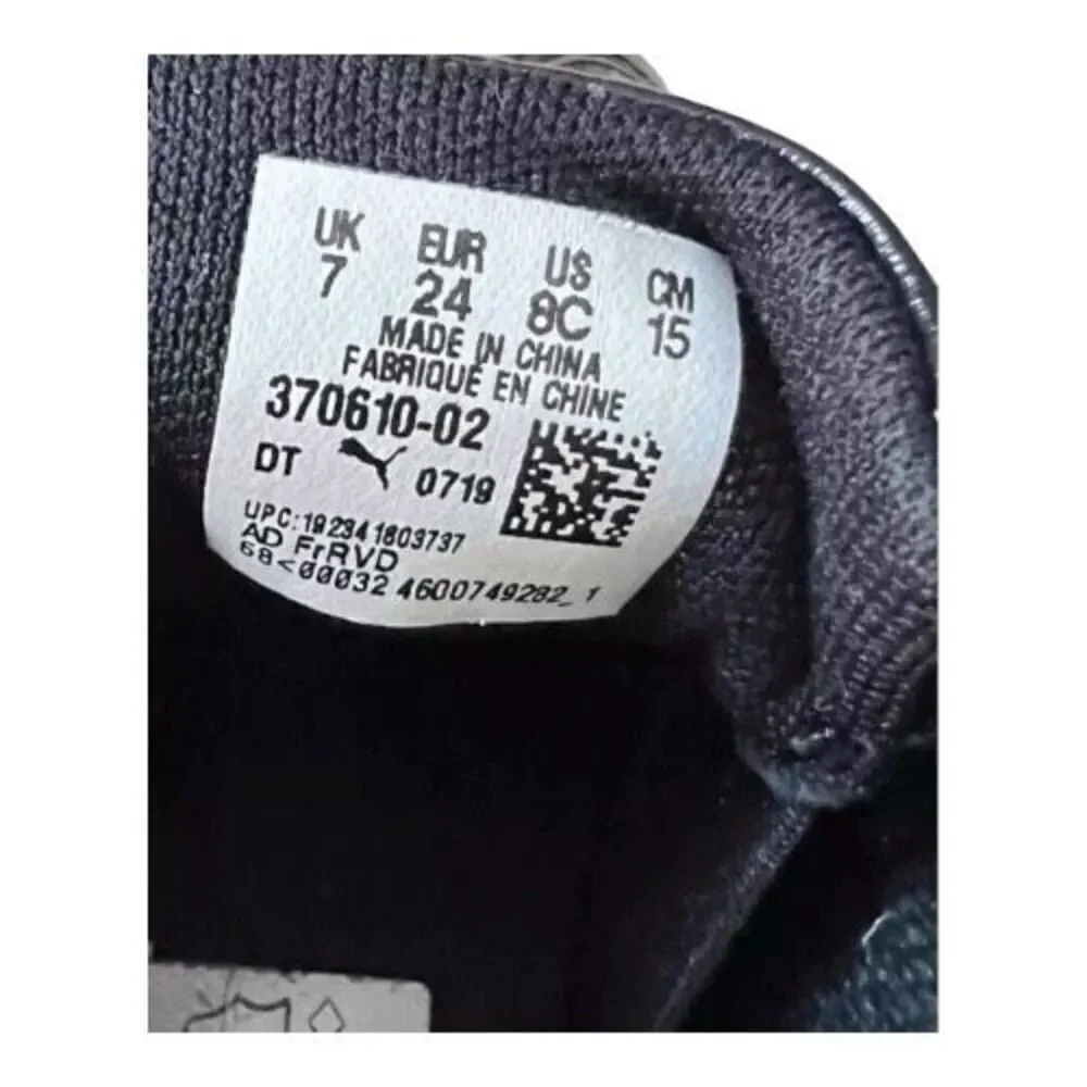 Puma Roma Toddler Shoes Size 8C Black Patent Leather Low Top Ribbon Girls